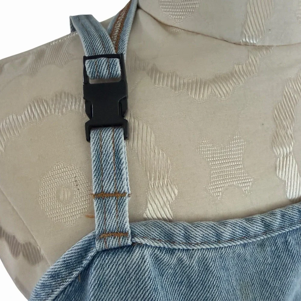 Vintage 90's San Francisco Cable Car Embossed Denim Apron USA Cooking BBQ Chef